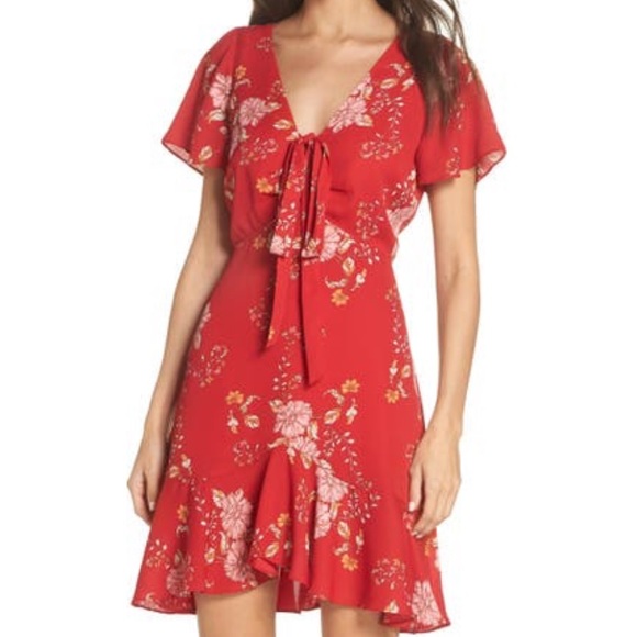 BB Dakota by Steve Madden BB Dakota Hyper Bloom Printed Minidress - Picture 1 of 5